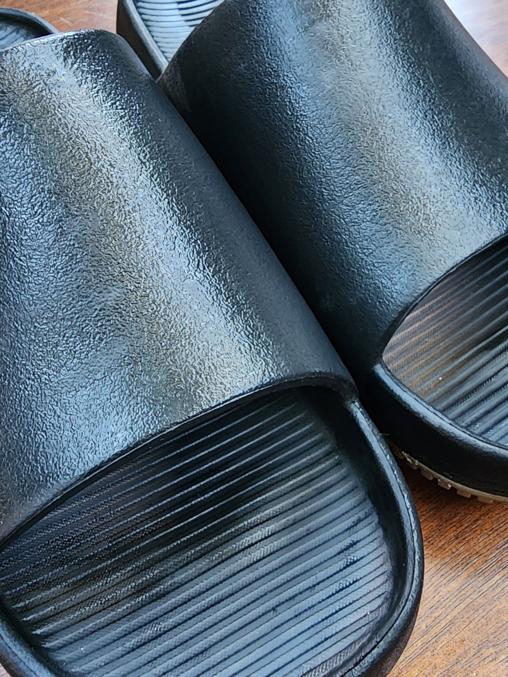 Nike Calm Slides Triple Black Minimalist Foam Comfort M8/W9 - Picture 1 of 9